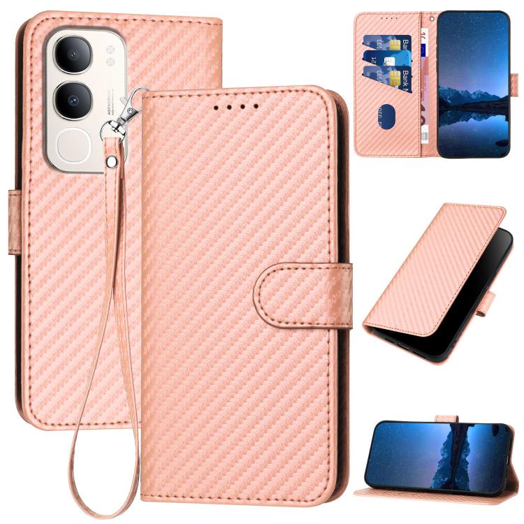 YX0070 Carbon Fiber Buckle Leather Phone Case with Lanyard, For vivo Y37t 5G / Y50e / Y50s 5G, For vivo Y21 5G 2026 / Y05 4G, For vivo V70 FE 5G, For vivo Y31d 4G, For vivo V70 5G, For vivo Y500 Pro 5G, For vivo Y31 5G 2025, For vivo V60 Lite 5G       ...