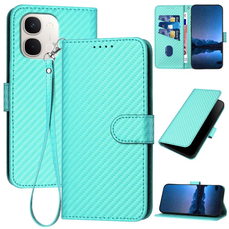 YX0070 Carbon Fiber Buckle Leather Phone Case with Lanyard, For vivo Y37t 5G / Y50e / Y50s 5G, For vivo Y21 5G 2026 / Y05 4G, For vivo V70 FE 5G, For vivo Y31d 4G, For vivo V70 5G, For vivo Y500 Pro 5G, For vivo Y31 5G 2025, For vivo V60 Lite 5G       ...