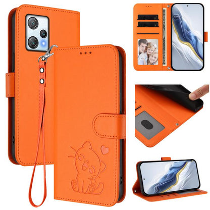 Embossed Heart Cat Leather Phone Case with Hand Strap, For Blackview Wave 6C, For Blackview Shark 8 / Oscal Tiger 12, For Blackview A52 / A52 Pro, For Blackview A53