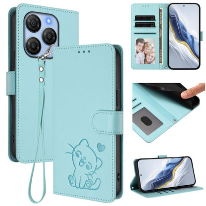 Embossed Heart Cat Leather Phone Case with Hand Strap, For Blackview Wave 7C, For Blackview Wave 10, For Blackview Oscal Flat 2 / 2C, For Blackview SHARK 6, For Blackview Oscal Tiger 13, For Blackview Wave 8 / 8C / Oscal Flat 2, For Blackview Shark 9 5...