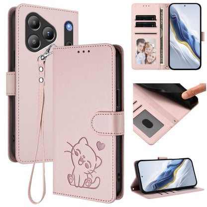 Embossed Heart Cat Leather Phone Case with Hand Strap, For Blackview Wave 7C, For Blackview Wave 10, For Blackview Oscal Flat 2 / 2C, For Blackview SHARK 6, For Blackview Oscal Tiger 13, For Blackview Wave 8 / 8C / Oscal Flat 2, For Blackview Shark 9 5...