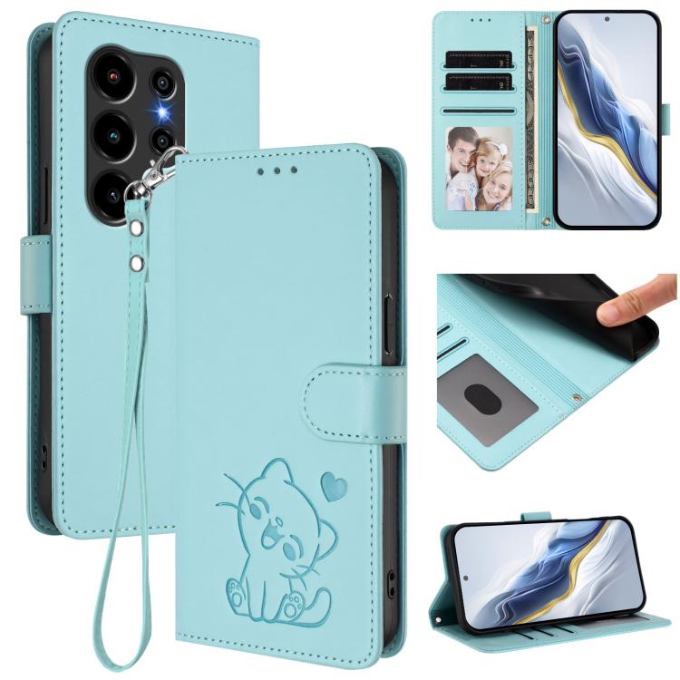 Embossed Heart Cat Leather Phone Case with Hand Strap, For Blackview Wave 7C, For Blackview Wave 10, For Blackview Oscal Flat 2 / 2C, For Blackview SHARK 6, For Blackview Oscal Tiger 13, For Blackview Wave 8 / 8C / Oscal Flat 2, For Blackview Shark 9 5...