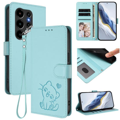 Embossed Heart Cat Leather Phone Case with Hand Strap, For Blackview Wave 7C, For Blackview Wave 10, For Blackview Oscal Flat 2 / 2C, For Blackview SHARK 6, For Blackview Oscal Tiger 13, For Blackview Wave 8 / 8C / Oscal Flat 2, For Blackview Shark 9 5...