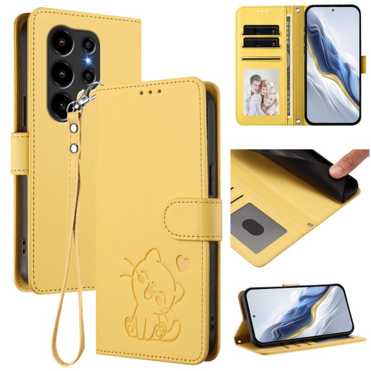 Embossed Heart Cat Leather Phone Case with Hand Strap, For Blackview Wave 7C, For Blackview Wave 10, For Blackview Oscal Flat 2 / 2C, For Blackview SHARK 6, For Blackview Oscal Tiger 13, For Blackview Wave 8 / 8C / Oscal Flat 2, For Blackview Shark 9 5...