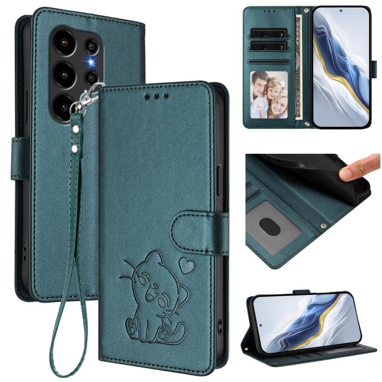 Embossed Heart Cat Leather Phone Case with Hand Strap, For Blackview Wave 7C, For Blackview Wave 10, For Blackview Oscal Flat 2 / 2C, For Blackview SHARK 6, For Blackview Oscal Tiger 13, For Blackview Wave 8 / 8C / Oscal Flat 2, For Blackview Shark 9 5...