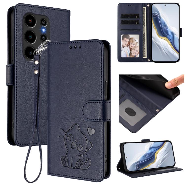 Embossed Heart Cat Leather Phone Case with Hand Strap, For Blackview Wave 7C, For Blackview Wave 10, For Blackview Oscal Flat 2 / 2C, For Blackview SHARK 6, For Blackview Oscal Tiger 13, For Blackview Wave 8 / 8C / Oscal Flat 2, For Blackview Shark 9 5...