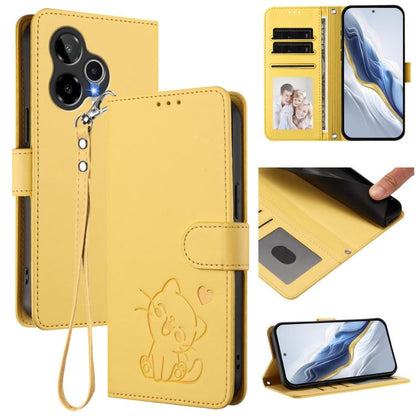Embossed Heart Cat Leather Phone Case with Hand Strap, For Cricket Icon Plus 2026 / Icon 7 5G, For Cricket Icon 6 / AT&T Verge, For Cricket Magic 2 5G / AT&T Propel 2 5G, For Cricket Debut S3, For Cricket Outlast 5G 2024