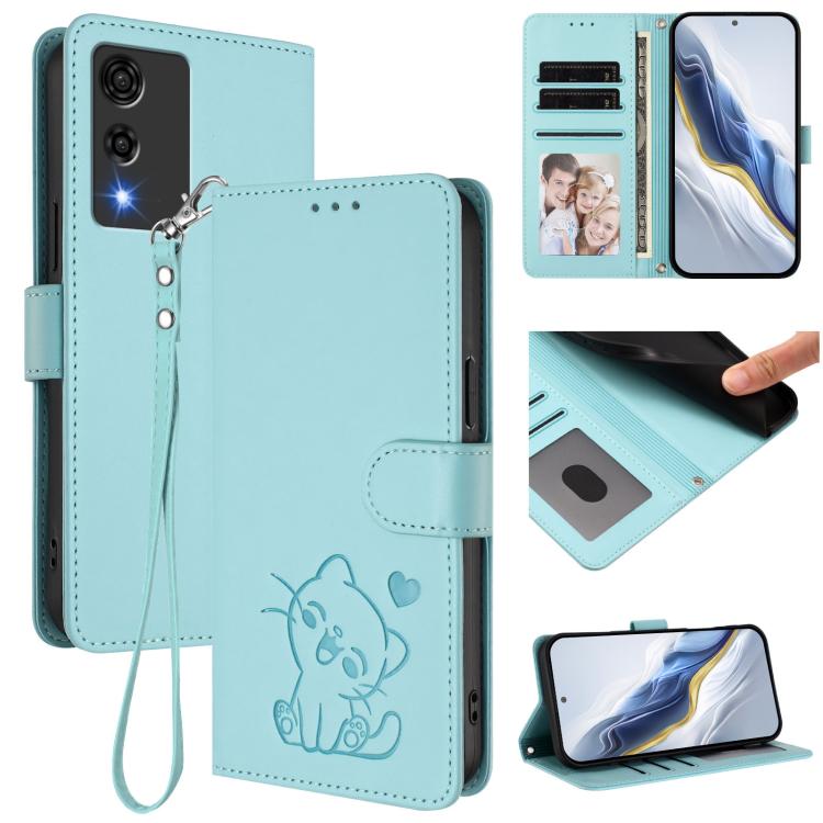 Embossed Heart Cat Leather Phone Case with Hand Strap, For Cubot A40, For Cubot P90, For Cubot A30, For Cubot A20, For Cubot Max 5, For Cubot A10, For Cubot Note 40, For Cubot P50