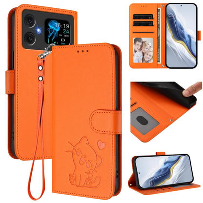 Embossed Heart Cat Leather Phone Case with Hand Strap, For Cubot A40, For Cubot P90, For Cubot A30, For Cubot A20, For Cubot Max 5, For Cubot A10, For Cubot Note 40, For Cubot P50