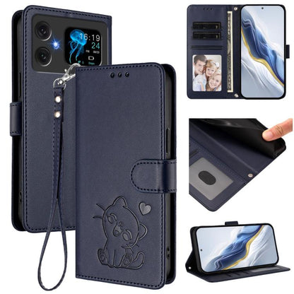 Embossed Heart Cat Leather Phone Case with Hand Strap, For Cubot A40, For Cubot P90, For Cubot A30, For Cubot A20, For Cubot Max 5, For Cubot A10, For Cubot Note 40, For Cubot P50