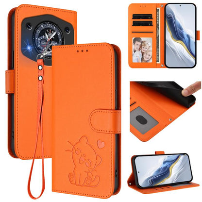 Embossed Heart Cat Leather Phone Case with Hand Strap, For Cubot A40, For Cubot P90, For Cubot A30, For Cubot A20, For Cubot Max 5, For Cubot A10, For Cubot Note 40, For Cubot P50