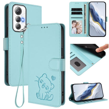 Embossed Heart Cat Leather Phone Case with Hand Strap, For Cubot A40, For Cubot P90, For Cubot A30, For Cubot A20, For Cubot Max 5, For Cubot A10, For Cubot Note 40, For Cubot P50