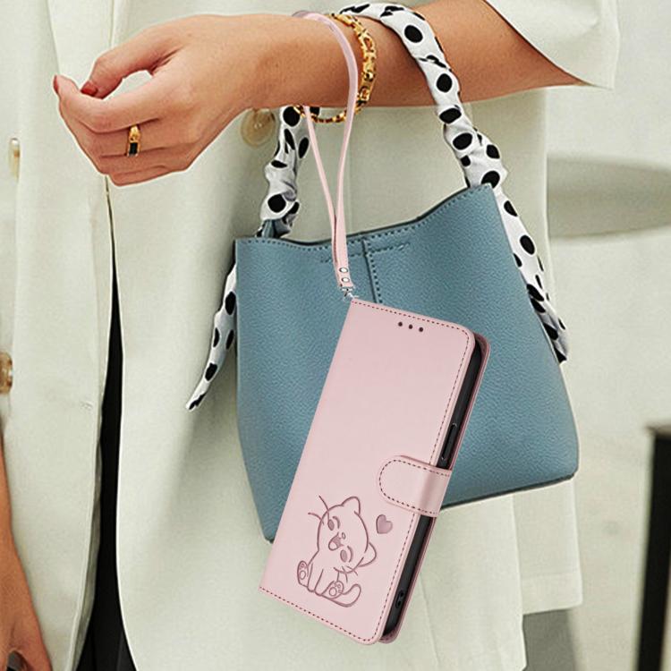 Embossed Heart Cat Leather Phone Case with Hand Strap, For Cubot A40, For Cubot P90, For Cubot A30, For Cubot A20, For Cubot Max 5, For Cubot A10, For Cubot Note 40, For Cubot P50