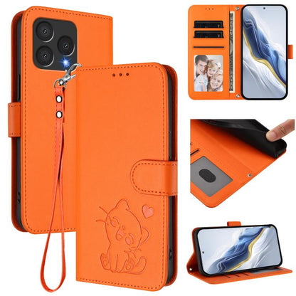 Embossed Heart Cat Leather Phone Case with Hand Strap, For Cubot A40, For Cubot P90, For Cubot A30, For Cubot A20, For Cubot Max 5, For Cubot A10, For Cubot Note 40, For Cubot P50