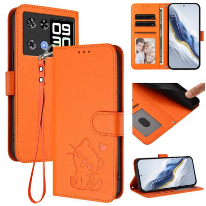 Embossed Heart Cat Leather Phone Case with Hand Strap, For Cubot A40, For Cubot P90, For Cubot A30, For Cubot A20, For Cubot Max 5, For Cubot A10, For Cubot Note 40, For Cubot P50