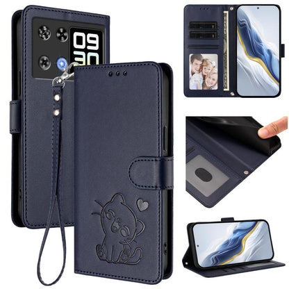 Embossed Heart Cat Leather Phone Case with Hand Strap, For Cubot A40, For Cubot P90, For Cubot A30, For Cubot A20, For Cubot Max 5, For Cubot A10, For Cubot Note 40, For Cubot P50