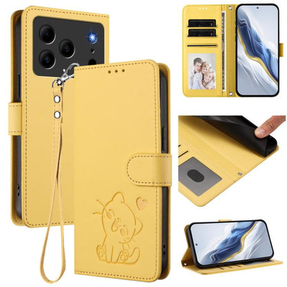 Embossed Heart Cat Leather Phone Case with Hand Strap, For Doogee Note 56 / Note 56 Pro, For Doogee N60 Pro, For Doogee Note 59 / Note 59 Pro, For Doogee Note 58 / Note 58 Pro, For Doogee Blade GT, For Doogee N55 / N55 Plus