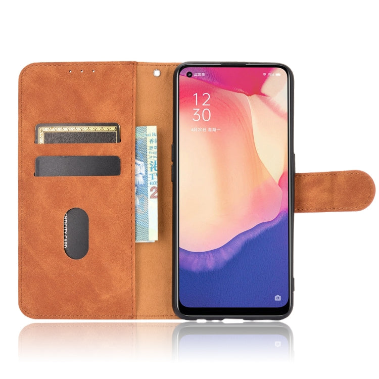 Brown PU leather flip wallet phone case with window cutout and card slots