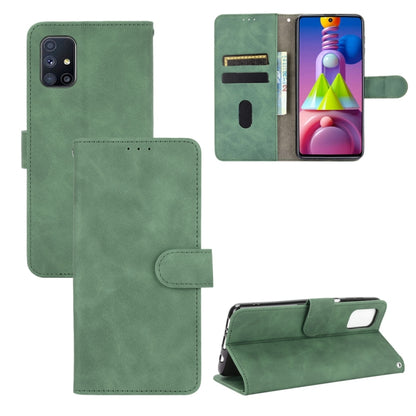 Green PU leather flip wallet case with magnetic clasp, card slots, and stand