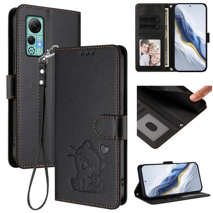 Embossed Heart Cat Leather Phone Case with Hand Strap, For Ulefone Note 21, For Ulefone Note 18 Ultra / 18 Pro, For Ulefone Note 20 Pro, For Ulefone Note 19, For Ulefone Note 17 Pro, For Ulefone Note 16 Pro, For Ulefone Note 14