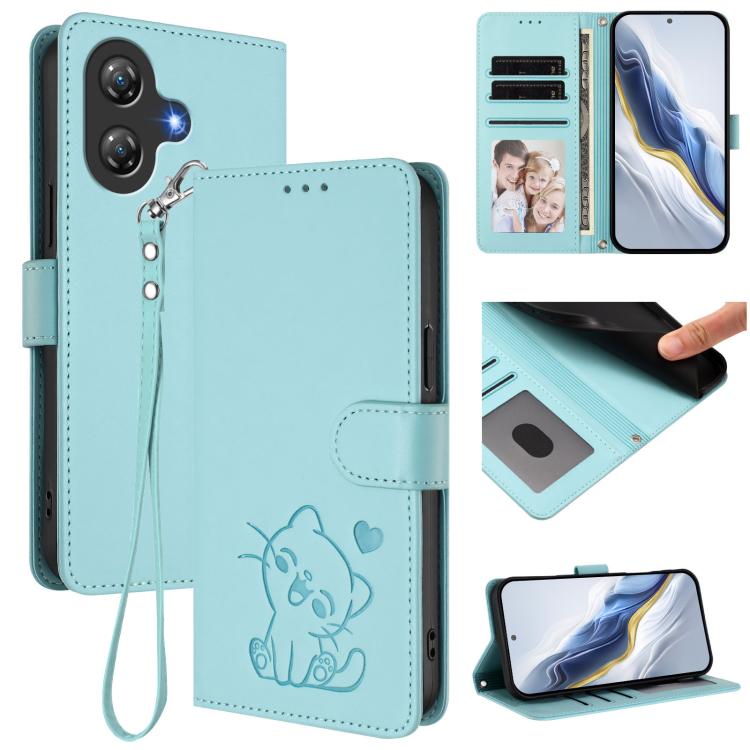 Embossed Heart Cat Leather Phone Case with Hand Strap, For Ulefone Note 21, For Ulefone Note 18 Ultra / 18 Pro, For Ulefone Note 20 Pro, For Ulefone Note 19, For Ulefone Note 17 Pro, For Ulefone Note 16 Pro, For Ulefone Note 14
