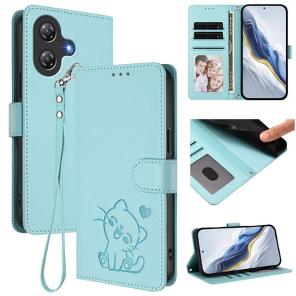 Embossed Heart Cat Leather Phone Case with Hand Strap, For Ulefone Note 21, For Ulefone Note 18 Ultra / 18 Pro, For Ulefone Note 20 Pro, For Ulefone Note 19, For Ulefone Note 17 Pro, For Ulefone Note 16 Pro, For Ulefone Note 14
