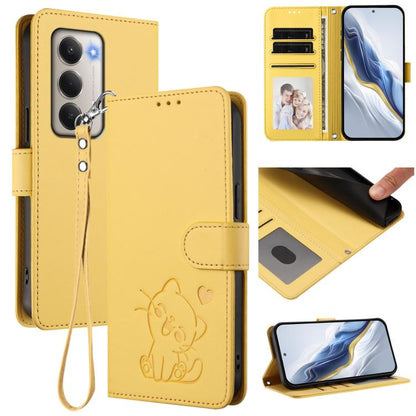 Embossed Heart Cat Leather Phone Case with Hand Strap, For Xiaomi Poco M7 4G 169mm, For Redmi 15 5G Global / 15 4G SEA 169.5mm, For Redmi 15 5G / 4G EU 171mm, For Redmi 15C 5G / 4G Global 171mm / Poco C85 4G, For Redmi 13 4G / 5G / 13x / Xiaomi Poco M6...