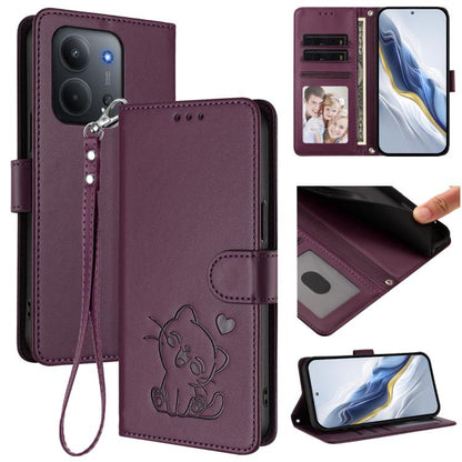 Embossed Heart Cat Leather Phone Case with Hand Strap, For Redmi A5 4G 171.7mm / Xiaomi Poco C71, For Redmi K90 Max 5G, For Redmi A7 Pro 4G / 5G 171mm / Poco C85x 5G, For Redmi 15a 5G, For Redmi Turbo 5 Max 5G / Poco X8 Pro Max 5G                      ...