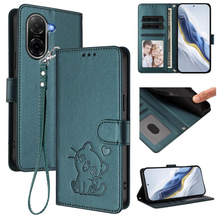 Embossed Heart Cat Leather Phone Case with Hand Strap, For Redmi A5 4G 171.7mm / Xiaomi Poco C71, For Redmi K90 Max 5G, For Redmi A7 Pro 4G / 5G 171mm / Poco C85x 5G, For Redmi 15a 5G, For Redmi Turbo 5 Max 5G / Poco X8 Pro Max 5G                      ...