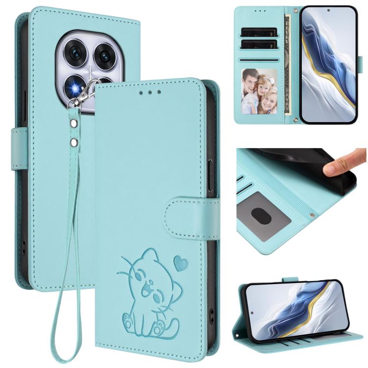 Embossed Heart Cat Leather Phone Case with Hand Strap, For Redmi Note 14 5G India / Xiaomi M7 Pro 5G, For Redmi Note 14 Pro 4G Global, For Redmi Note 14 4G 163.25mm, For Redmi A4 5G / A3 Pro / 14C 4G / 14R, For Redmi K70 Ultra 5G                       ...