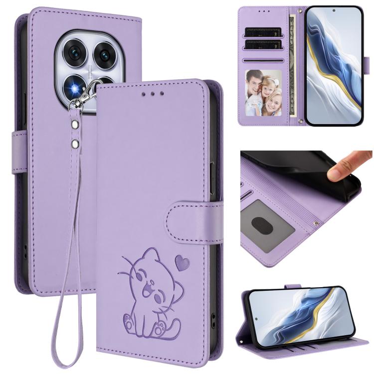Embossed Heart Cat Leather Phone Case with Hand Strap, For Redmi Note 14 5G India / Xiaomi M7 Pro 5G, For Redmi Note 14 Pro 4G Global, For Redmi Note 14 4G 163.25mm, For Redmi A4 5G / A3 Pro / 14C 4G / 14R, For Redmi K70 Ultra 5G                       ...