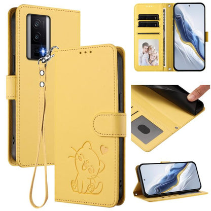 Embossed Heart Cat Leather Phone Case with Hand Strap, For Redmi Note 13 5G Global, For Redmi Note 13 Pro+ 5G Global, For Redmi 12 4G / 5G / Note 12R, For Redmi K50i / Note 12T Pro, For Redmi Note 12 Turbo 5G / Xiaomi Poco F5, For Redmi K60 / K60 Pro  ...