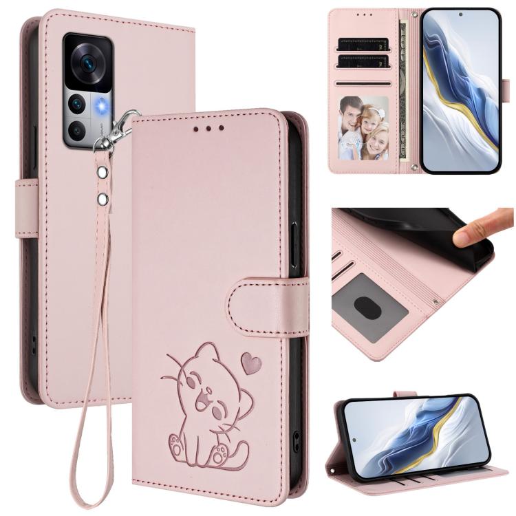Embossed Heart Cat Leather Phone Case with Hand Strap, For Redmi Note 12 4G Global, For Redmi A1 4G / A2 4G, For Redmi 11A / Xiaomi Poco C55, For Redmi Note 12 Pro+ 5G India, For Redmi Note 12 Pro Speed / Note 12 Pro 5G                                 ...