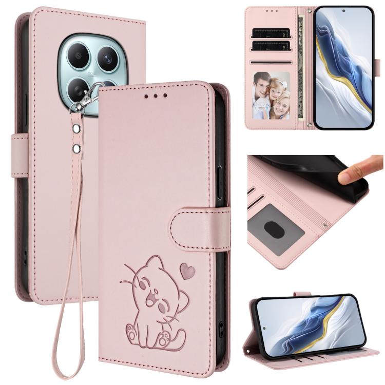 Embossed Heart Cat Leather Phone Case with Hand Strap, For Redmi A5 4G 171.7mm / Xiaomi Poco C71, For Redmi K90 Max 5G, For Redmi A7 Pro 4G / 5G 171mm / Poco C85x 5G, For Redmi 15a 5G, For Redmi Turbo 5 Max 5G / Poco X8 Pro Max 5G                      ...