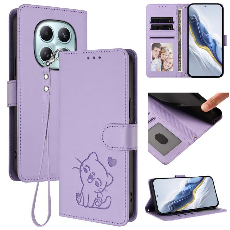 Embossed Heart Cat Leather Phone Case with Hand Strap, For Redmi A5 4G 171.7mm / Xiaomi Poco C71, For Redmi K90 Max 5G, For Redmi A7 Pro 4G / 5G 171mm / Poco C85x 5G, For Redmi 15a 5G, For Redmi Turbo 5 Max 5G / Poco X8 Pro Max 5G                      ...