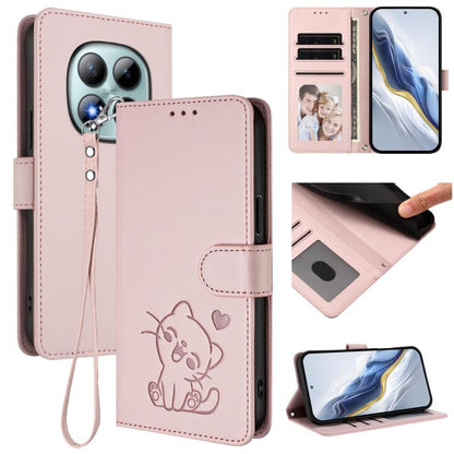 Embossed Heart Cat Leather Phone Case with Hand Strap, For Redmi A5 4G 171.7mm / Xiaomi Poco C71, For Redmi K90 Max 5G, For Redmi A7 Pro 4G / 5G 171mm / Poco C85x 5G, For Redmi 15a 5G, For Redmi Turbo 5 Max 5G / Poco X8 Pro Max 5G                      ...