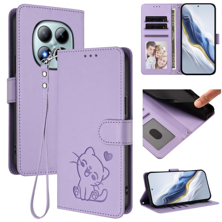 Embossed Heart Cat Leather Phone Case with Hand Strap, For Redmi A5 4G 171.7mm / Xiaomi Poco C71, For Redmi K90 Max 5G, For Redmi A7 Pro 4G / 5G 171mm / Poco C85x 5G, For Redmi 15a 5G, For Redmi Turbo 5 Max 5G / Poco X8 Pro Max 5G                      ...