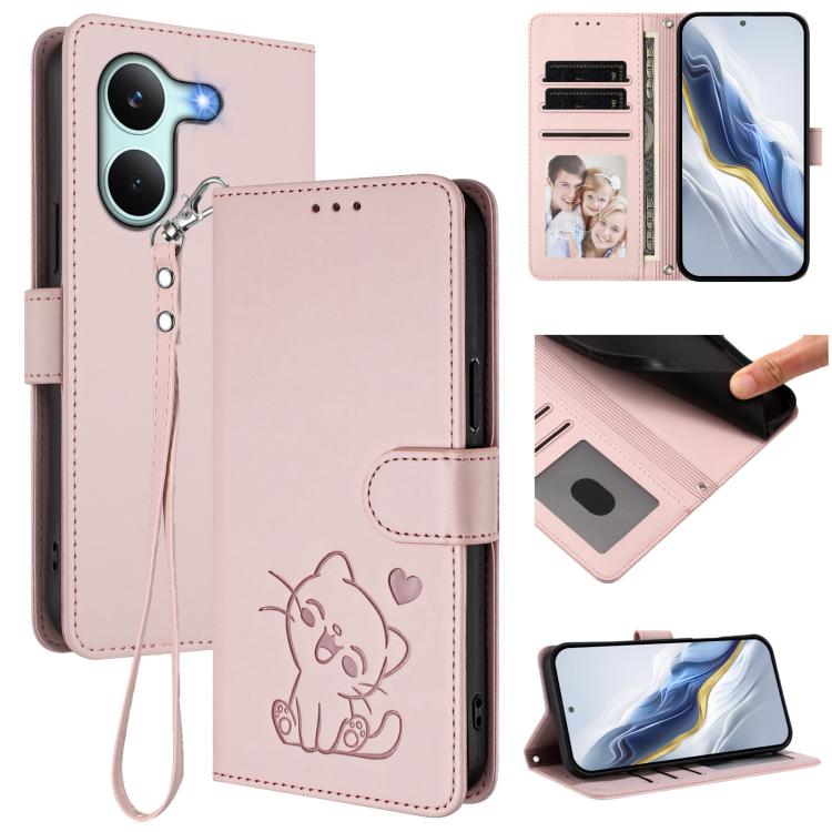 Embossed Heart Cat Leather Phone Case with Hand Strap, For Redmi A5 4G 171.7mm / Xiaomi Poco C71, For Redmi K90 Max 5G, For Redmi A7 Pro 4G / 5G 171mm / Poco C85x 5G, For Redmi 15a 5G, For Redmi Turbo 5 Max 5G / Poco X8 Pro Max 5G                      ...