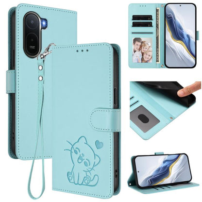 Embossed Heart Cat Leather Phone Case with Hand Strap, For Redmi A5 4G 171.7mm / Xiaomi Poco C71, For Redmi K90 Max 5G, For Redmi A7 Pro 4G / 5G 171mm / Poco C85x 5G, For Redmi 15a 5G, For Redmi Turbo 5 Max 5G / Poco X8 Pro Max 5G                      ...