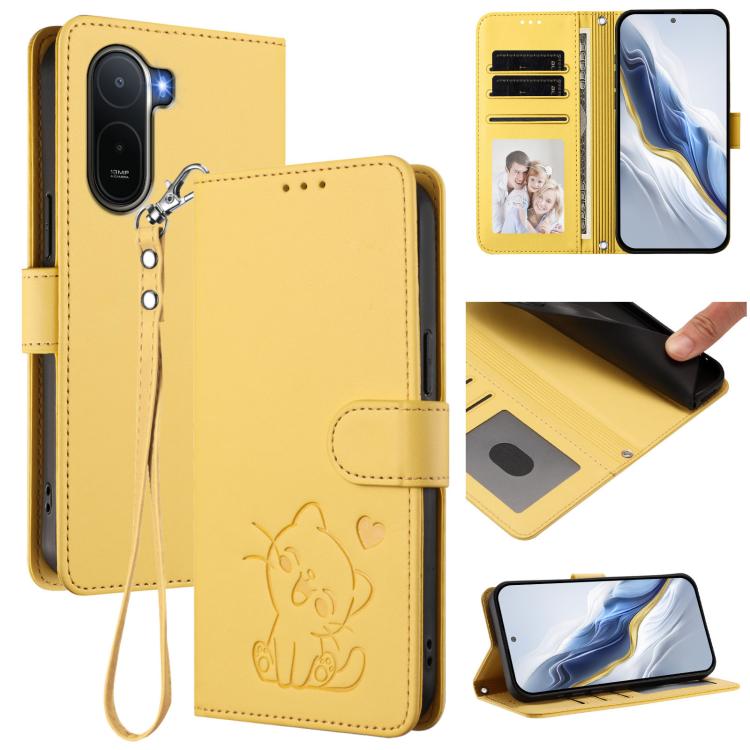 Embossed Heart Cat Leather Phone Case with Hand Strap, For Redmi A5 4G 171.7mm / Xiaomi Poco C71, For Redmi K90 Max 5G, For Redmi A7 Pro 4G / 5G 171mm / Poco C85x 5G, For Redmi 15a 5G, For Redmi Turbo 5 Max 5G / Poco X8 Pro Max 5G                      ...