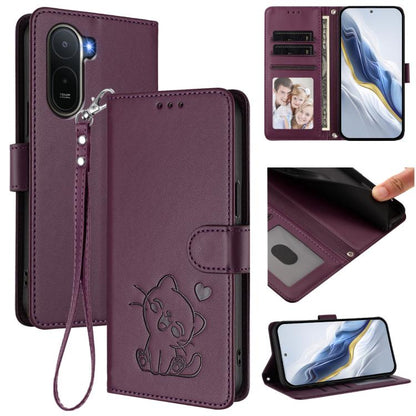 Embossed Heart Cat Leather Phone Case with Hand Strap, For Redmi A5 4G 171.7mm / Xiaomi Poco C71, For Redmi K90 Max 5G, For Redmi A7 Pro 4G / 5G 171mm / Poco C85x 5G, For Redmi 15a 5G, For Redmi Turbo 5 Max 5G / Poco X8 Pro Max 5G                      ...
