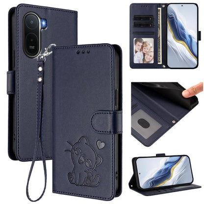 Embossed Heart Cat Leather Phone Case with Hand Strap, For Redmi A5 4G 171.7mm / Xiaomi Poco C71, For Redmi K90 Max 5G, For Redmi A7 Pro 4G / 5G 171mm / Poco C85x 5G, For Redmi 15a 5G, For Redmi Turbo 5 Max 5G / Poco X8 Pro Max 5G                      ...