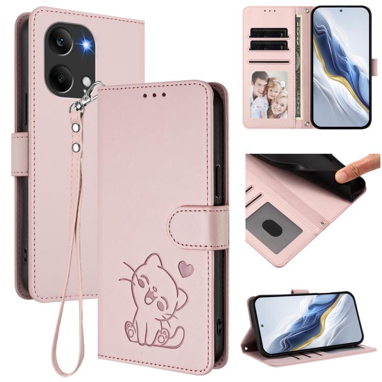 Embossed Heart Cat Leather Phone Case with Hand Strap, For Redmi A5 4G 171.7mm / Xiaomi Poco C71, For Redmi K90 Max 5G, For Redmi A7 Pro 4G / 5G 171mm / Poco C85x 5G, For Redmi 15a 5G, For Redmi Turbo 5 Max 5G / Poco X8 Pro Max 5G                      ...