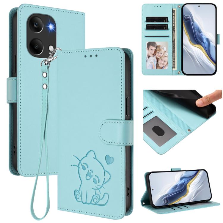 Embossed Heart Cat Leather Phone Case with Hand Strap, For Redmi A5 4G 171.7mm / Xiaomi Poco C71, For Redmi K90 Max 5G, For Redmi A7 Pro 4G / 5G 171mm / Poco C85x 5G, For Redmi 15a 5G, For Redmi Turbo 5 Max 5G / Poco X8 Pro Max 5G                      ...