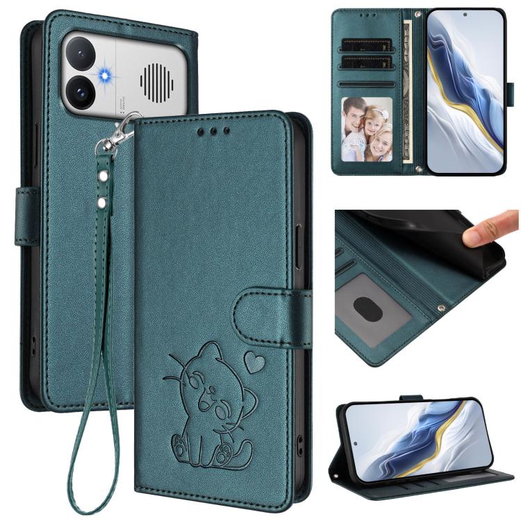 Embossed Heart Cat Leather Phone Case with Hand Strap, For Redmi A5 4G 171.7mm / Xiaomi Poco C71, For Redmi K90 Max 5G, For Redmi A7 Pro 4G / 5G 171mm / Poco C85x 5G, For Redmi 15a 5G, For Redmi Turbo 5 Max 5G / Poco X8 Pro Max 5G                      ...