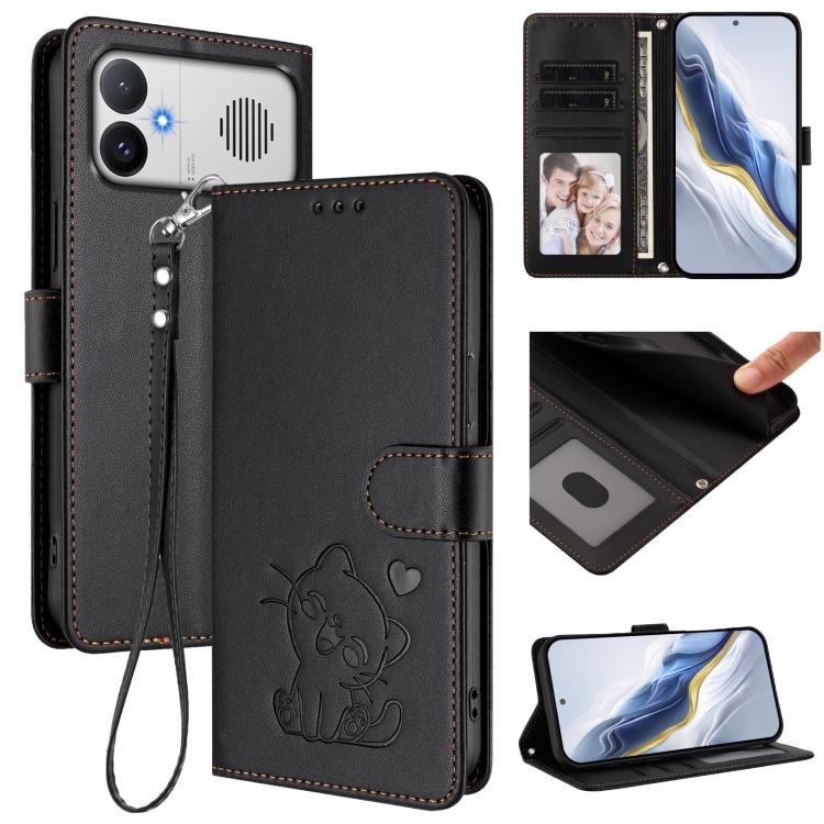 Embossed Heart Cat Leather Phone Case with Hand Strap, For Redmi A5 4G 171.7mm / Xiaomi Poco C71, For Redmi K90 Max 5G, For Redmi A7 Pro 4G / 5G 171mm / Poco C85x 5G, For Redmi 15a 5G, For Redmi Turbo 5 Max 5G / Poco X8 Pro Max 5G                      ...