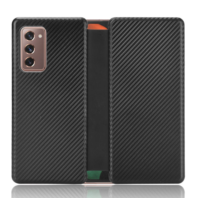 Dark carbon fiber texture magnetic flip phone case with card holder and kickstand