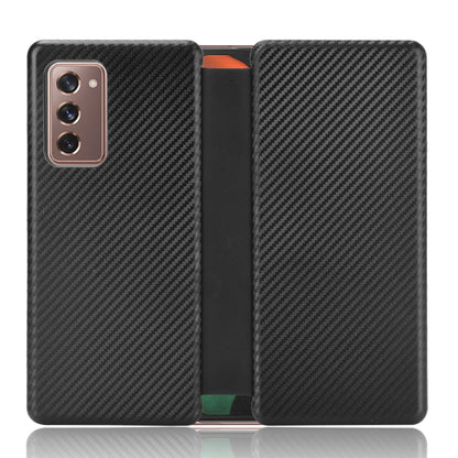 Dark carbon fiber texture magnetic flip phone case with card holder and kickstand