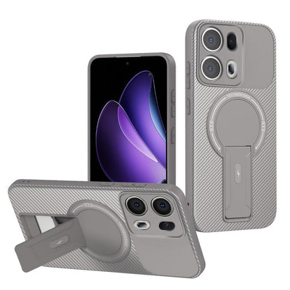 Carbon Fiber Texture MagSafe Phone Case with Holder, For OPPO Reno15 Pro 5G Global, For OPPO A5x 4G / 5G, For OPPO A5 5G / 4G Global, For OPPO Reno14 5G Global, For OPPO A5 Pro 5G / 4G Global, For OPPO Reno13 Pro Global, For OPPO Reno12 Pro Global