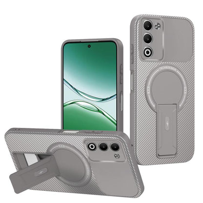 Carbon Fiber Texture MagSafe Phone Case with Holder, For OPPO Reno15 Pro 5G Global, For OPPO A5x 4G / 5G, For OPPO A5 5G / 4G Global, For OPPO Reno14 5G Global, For OPPO A5 Pro 5G / 4G Global, For OPPO Reno13 Pro Global, For OPPO Reno12 Pro Global